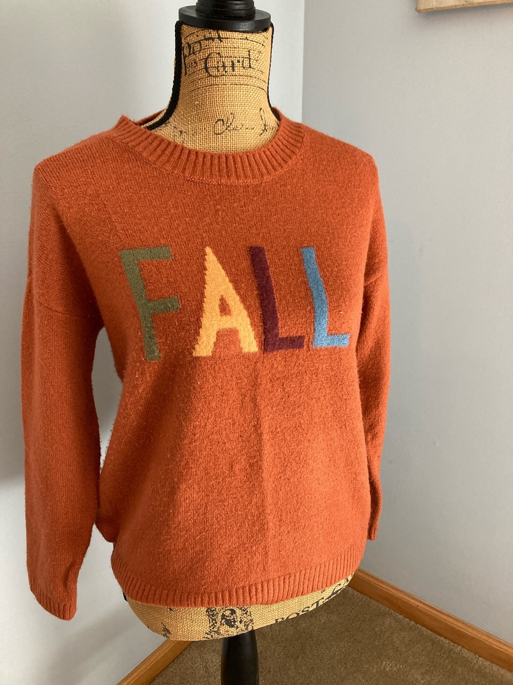 Mia & Tess Crewneck Sweater  'FALL'  Women Size  Small